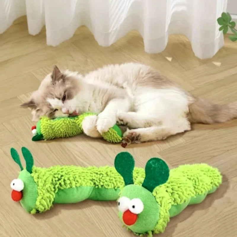 Lagarta de Pelúcia Resistente — Alivia o Tédio e Entretém Seu Gato 🐱✨